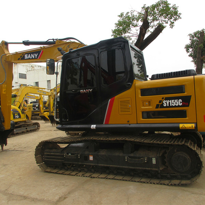 Excavateur SANY SY155H d'occasion avec moteur ISUZU BB-4BG1TRP et performances de travail sans heurts