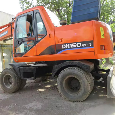 Vente 15 tonnes Doosan DH150w-7 Excavateur à roues d'occasion avec cylindre hydraulique original