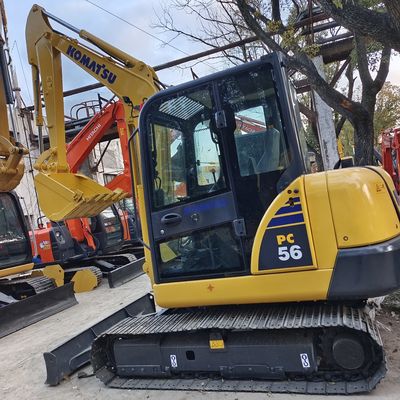Petite pellicule de 5 tonnes Komatsu PC56-7 PC55MR-5 Mini Excavateur à rampe avec moteur S4D87E-1